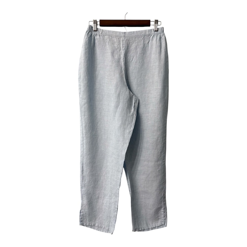 NEW Flax linen ankle pants S 6-10 sky blue coastal nautical lagenlook old money
